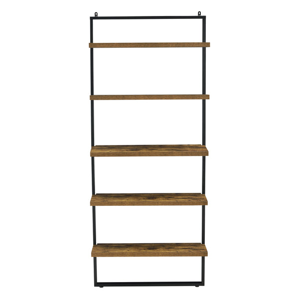 Bücherregal Emmaboda 195x80x30cm mit 5 Ablageflächen Holz / Schwarz en.casa