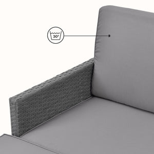 Gartenmöbelset Murcia Rattan 3-tlg. Dunkelgrau/Hellgrau [en.casa]