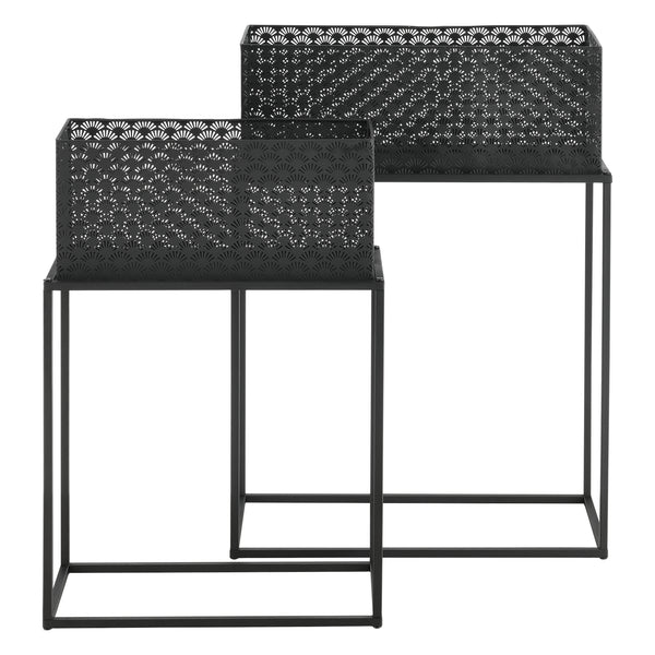 Pflanzständer Honnelles 2er Set Schwarz en.casa