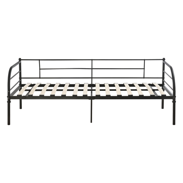 Metallbett Falun 90x200cm mit Matratze Schwarz en.casa