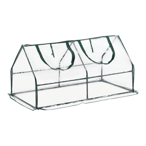 Mini Gewächshaus Laubach 120x60x60cm Transparent PVC Folie [en.casa]