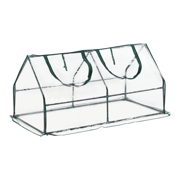 Mini Gewächshaus Laubach 120x60x60cm Transparent PVC Folie [en.casa]