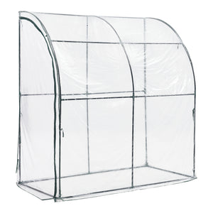 Wand-Gewächshaus Juta 100x200x215cm PVC Folie Transparent [en.casa]