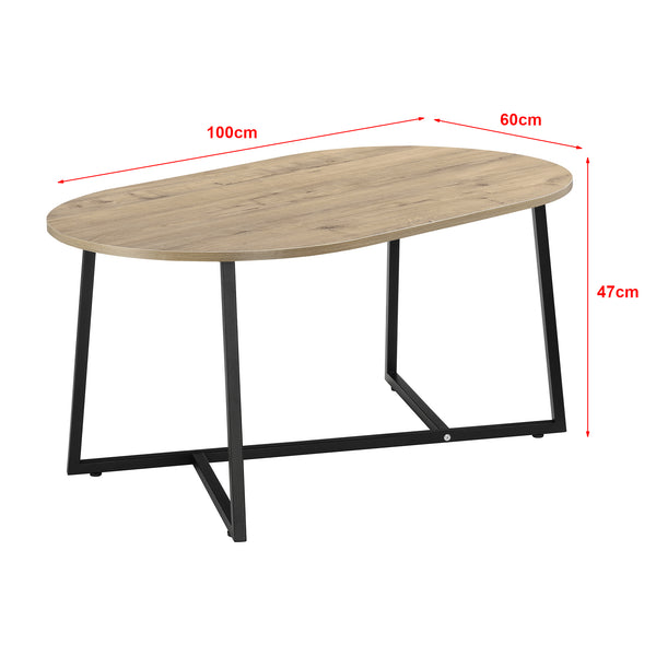 Couchtisch Valdemarsvik 100x60x47cm Eiche-Optik [en.casa]