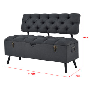 Sitztruhe Malmöhus 110x48x75cm Dunkelgrau [en.casa]