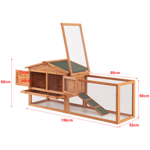 Kaninchenstall Oberursel 68x156x52cm Tannenholz [en.casa]