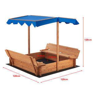Sandkasten Kellenhusen mit Dach 120x120x120cm [en.casa]
