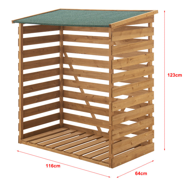 Brennholzunterstand 123x116x64cm Natur Tannenholz [en.casa]