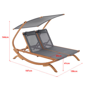 Doppelliege Karystos 197x156x144cm Dunkelgrau [en.casa]