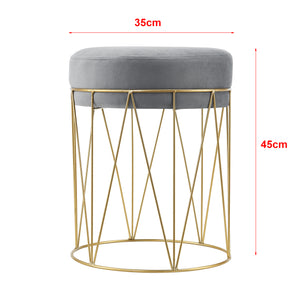 Sitzhocker Melsele bis ca. 100 kg Grau/Messingfarben [en.casa]