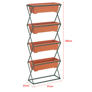 Vertikalbeet Veenendaal 51x21x125 cm 4-stufig [en.casa]