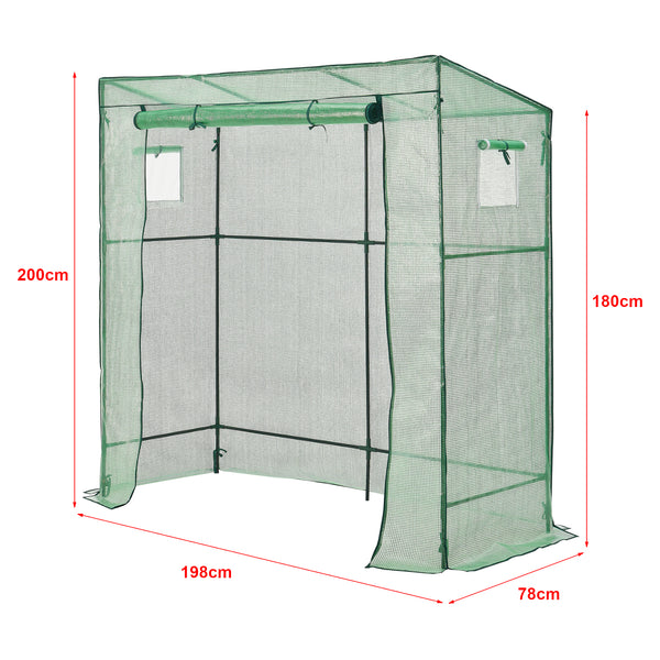 Gewächshaus Vlaardingen 198x78x200cm Grün [en.casa]