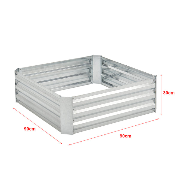 Pflanzbeet Barneveld 90x90x30cm Stahl Silber [en.casa]