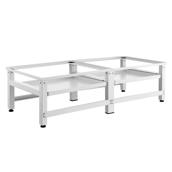 Waschmaschinen-Sockel 2-fach Bothel mit Ablagen 150 kg Weiß [en.casa]