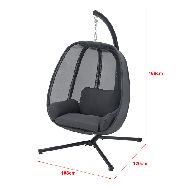 Hängesessel Abegondo mit Gestell und Kissen max. 120 kg [en.casa]