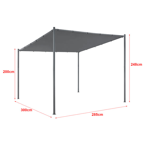 Pavillon Carunchio 300x285x248cm Dunkelgrau [en.casa]