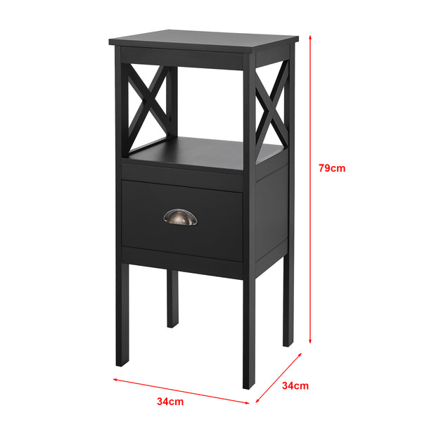 Beistelltisch Veteli Kaffeetisch 79x34x34cm Schwarz [en.casa]