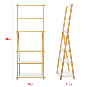 Bambus Badregal Lapinjärvi mit Handtuchstangen [en.casa]