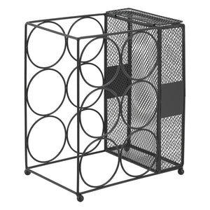 Weinregal Drangedal für 6 Flaschen mit Gitterbehälter [en.casa]