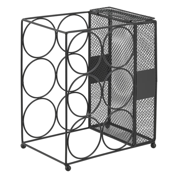 Weinregal Drangedal für 6 Flaschen mit Gitterbehälter [en.casa]