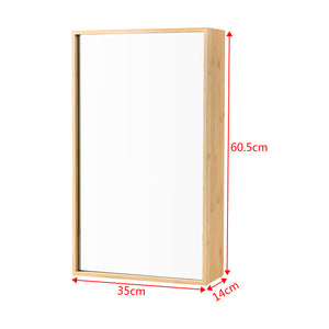 Spiegelschrank Ikorfat 60,5 x 35 x 14 cm Bambus Natur [en.casa]