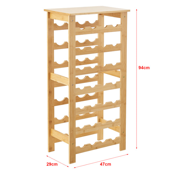Weinregal Äänekoski 94x47x29 cm Bambus Natur [en.casa]