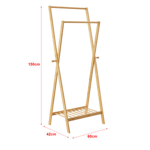 Garderobenständer Keitele 150 x 60 x 42 cm Bambus Natur [en.casa]
