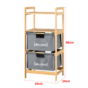 Badezimmerregal Evijärvi mit 2 Körben Bambus [en.casa]