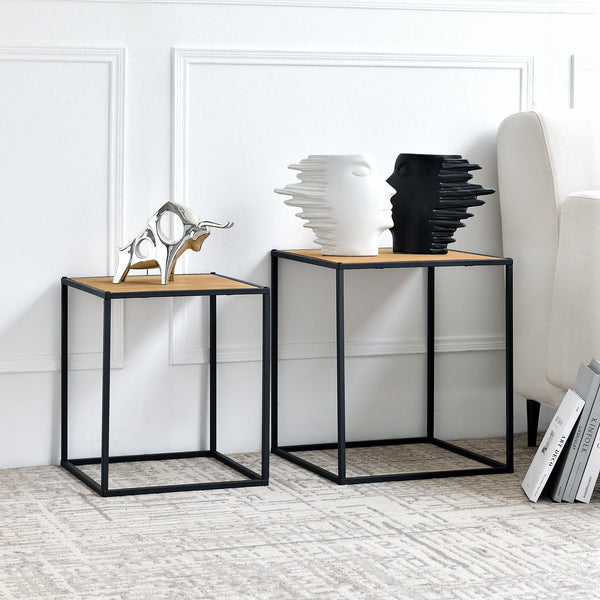 Satztisch Grindavik im 2er Set Holz-Optik [en.casa]