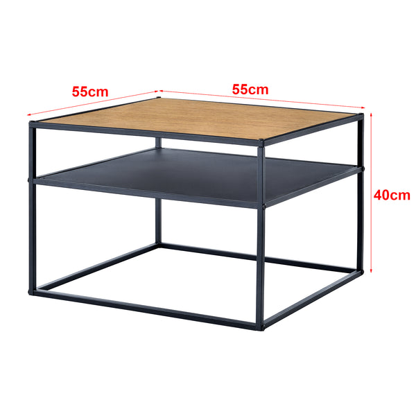 Beistelltisch Quinisut 40 x 55 x 55 cm Holz-Optik/Schwarz [en.casa]