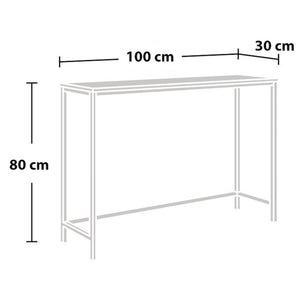 Konsolentisch Kronoby 80 x 100 x 30 cm Schwarz/Holzoptik [en.casa] TR