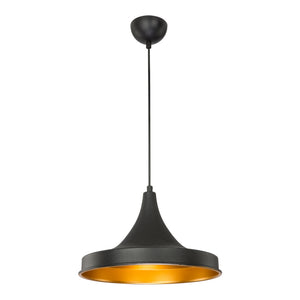 Hängeleuchte Bamber Bridge 22,5 x 32,5 cm 1-flammig Schwarz / Messingfarben [lux.pro]