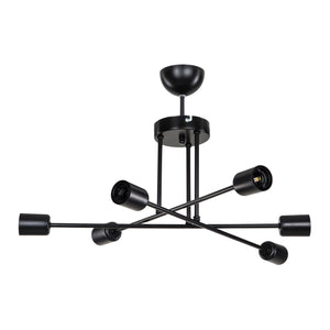 Deckenleuchte Derry 6xE27 Metall Schwarz [lux.pro]