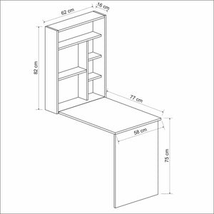 Ausklappbarer Tisch Greve Weiß / Walnussoptik [en.casa]