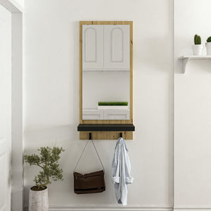 Garderobenpaneel Humlebæk Eicheoptik/Schwarz [en.casa]