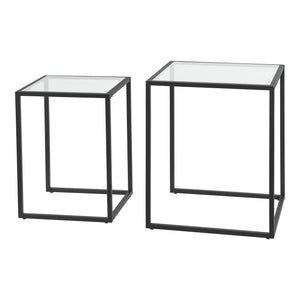 Satztisch Holstebro Schwarz/Transparent [en.casa]