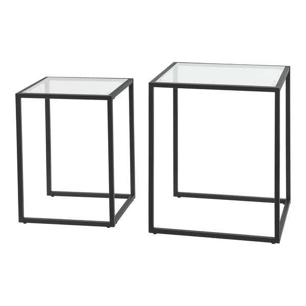 Satztisch Holstebro Schwarz/Transparent [en.casa]