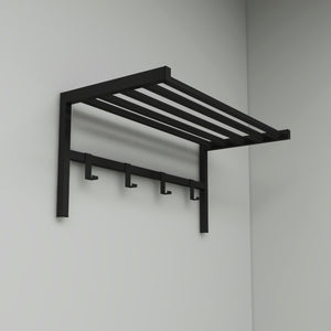 Wandgarderobe Tolga mit Hutablage Schwarz [en.casa]