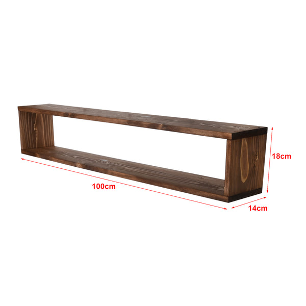 Wandregal Næstved im 3er Set Kiefernholz, gebeizt [en.casa]