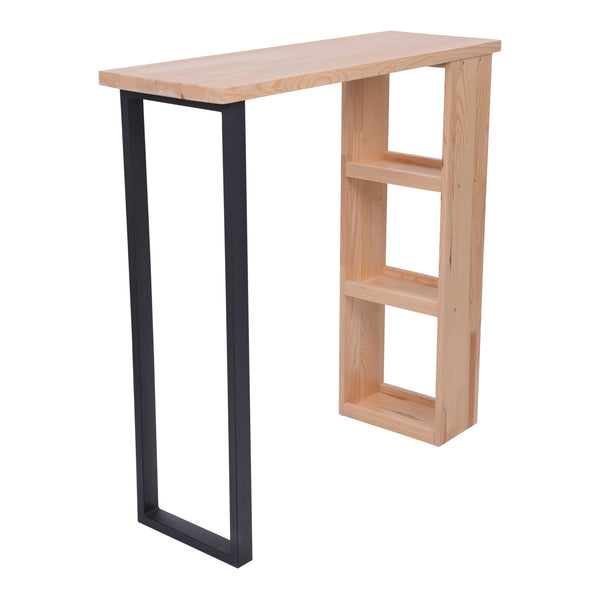 Bartisch Nørager mit Regal aus Kiefernholz [en.casa]