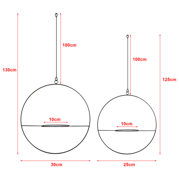 Pflanzhänger Opsterland im 2er Set Schwarz [en.casa]
