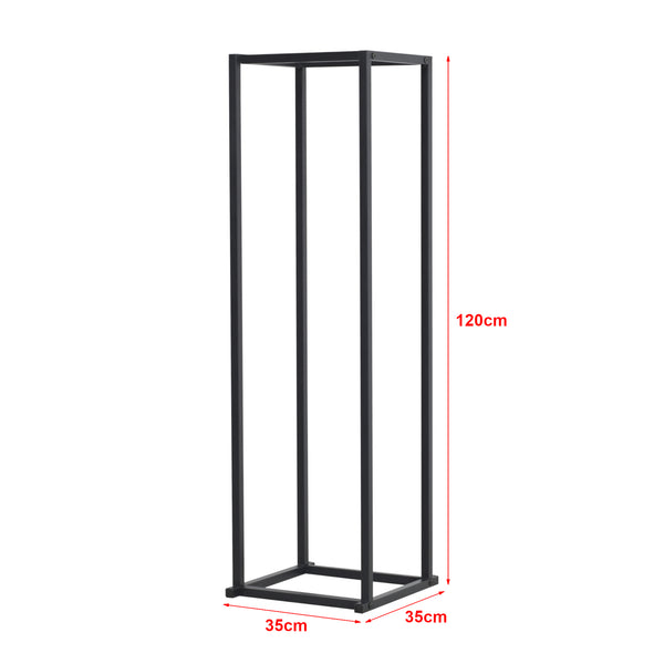 Kaminholzregal Tibro Stahl 35x35x120 cm Schwarz [en.casa]