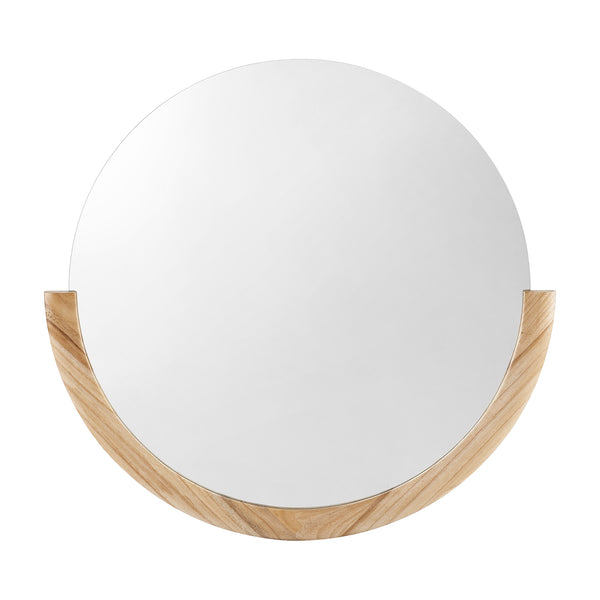 Wandspiegel Atri rund natur mit Rahmen 61x64cm [en.casa]