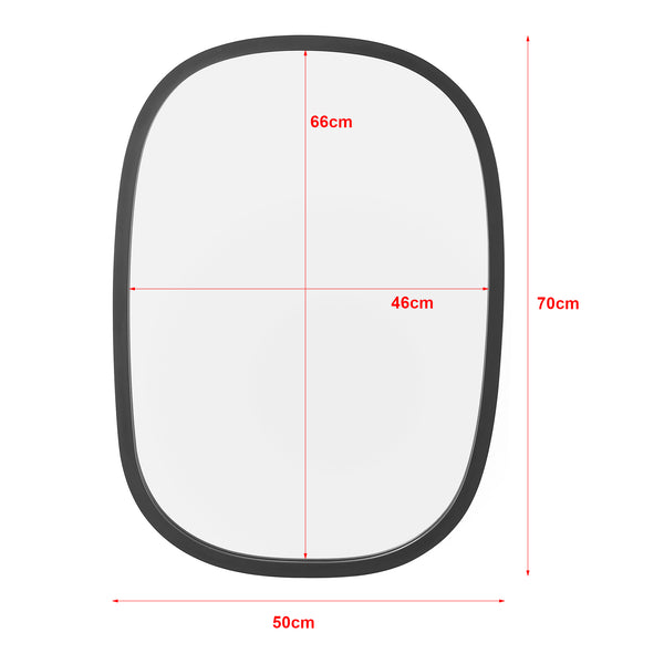 Wandspiegel Copertino 70x50 cm Schwarz, matt [en.casa]