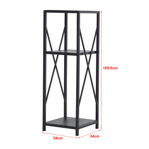 Kaminholzregal Tinglev Stahl 34x34x105,5 cm Schwarz [en.casa]