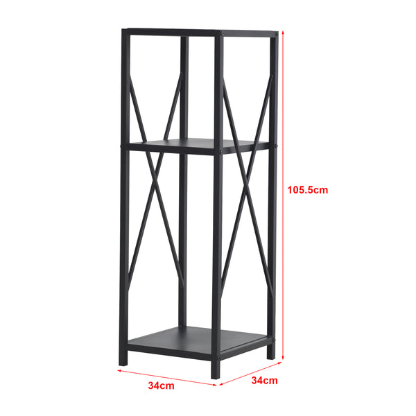 Kaminholzregal Tinglev Stahl 34x34x105,5 cm Schwarz [en.casa]