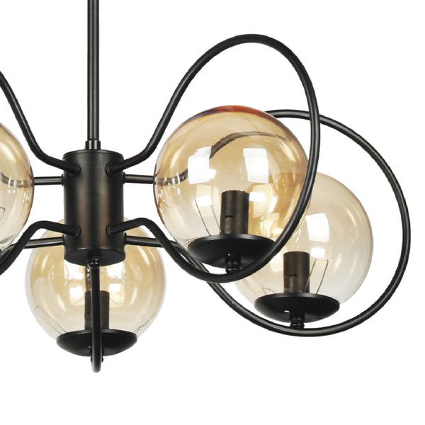 Hängeleuchte Hunstanton 5-flammig Schwarz [lux.pro]