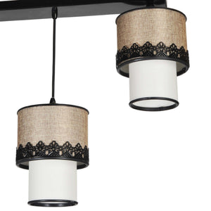 Hängeleuchte Broadstairs Schwarz / Beige / Weiß [lux.pro]