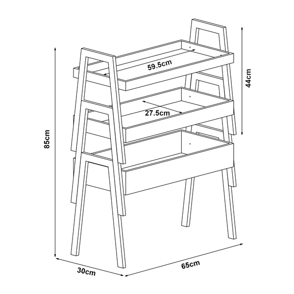 Standregal Hitra 3-tlg. Bambus [en.casa]