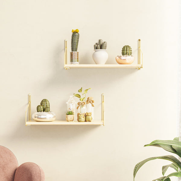 Wandregal Muurame 40x14x17 cm Goldfarben [en.casa]